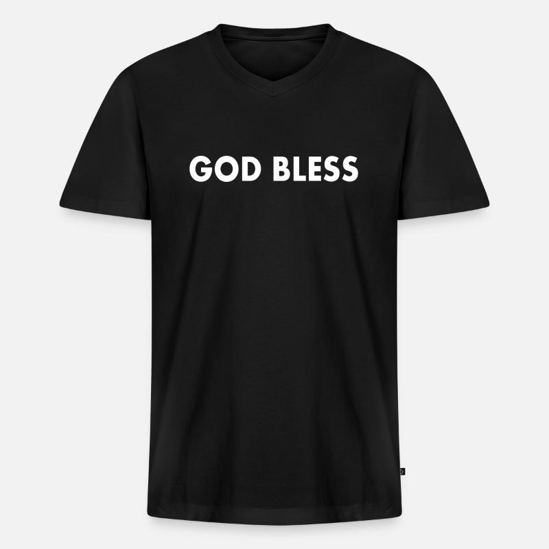 God bless - Männer Premium Bio T-Shirt mit V-Ausschnitt - Schwarz