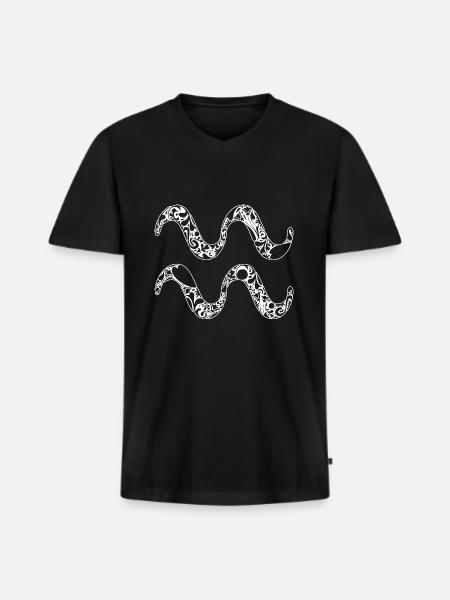 Aquarius Zodiac Funny Horoscope - Men's Premium Organic T-shirt with V-neck - black