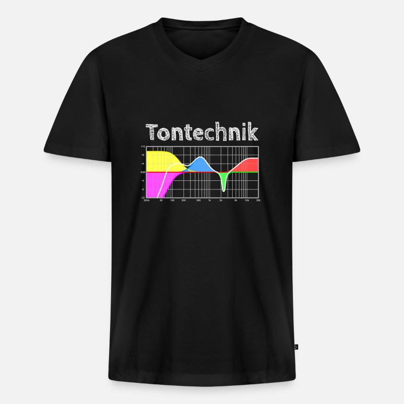 Tontechnik - Parametrischer Equalizer - Männer Premium Bio T-Shirt mit V-Ausschnitt - Schwarz