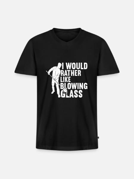 Glasbläserei Glasbläserei Glasbläser - Männer Premium Bio T-Shirt mit V-Ausschnitt - Schwarz