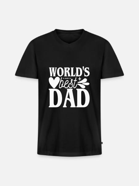 Verdens bedste far - verdens bedste far - - Premium økologisk T-shirt med V-hals til mænd - sort