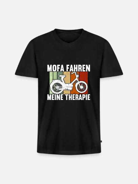 Mofa Moped Rollerfahrer Roller - Männer Premium Bio T-Shirt mit V-Ausschnitt - Schwarz