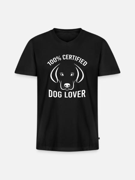 Certified dog lovers - Men's Premium Organic T-shirt with V-neck - black