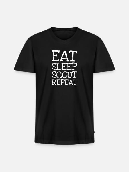 Eat Sleep Scout Repeat - Men's Premium Organic T-shirt with V-neck - black