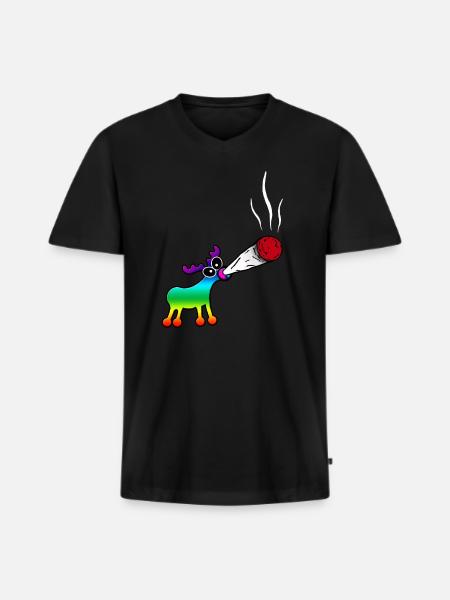 Fumer de la marijuana - T-shirt encolure en V Premium bio Homme - noir