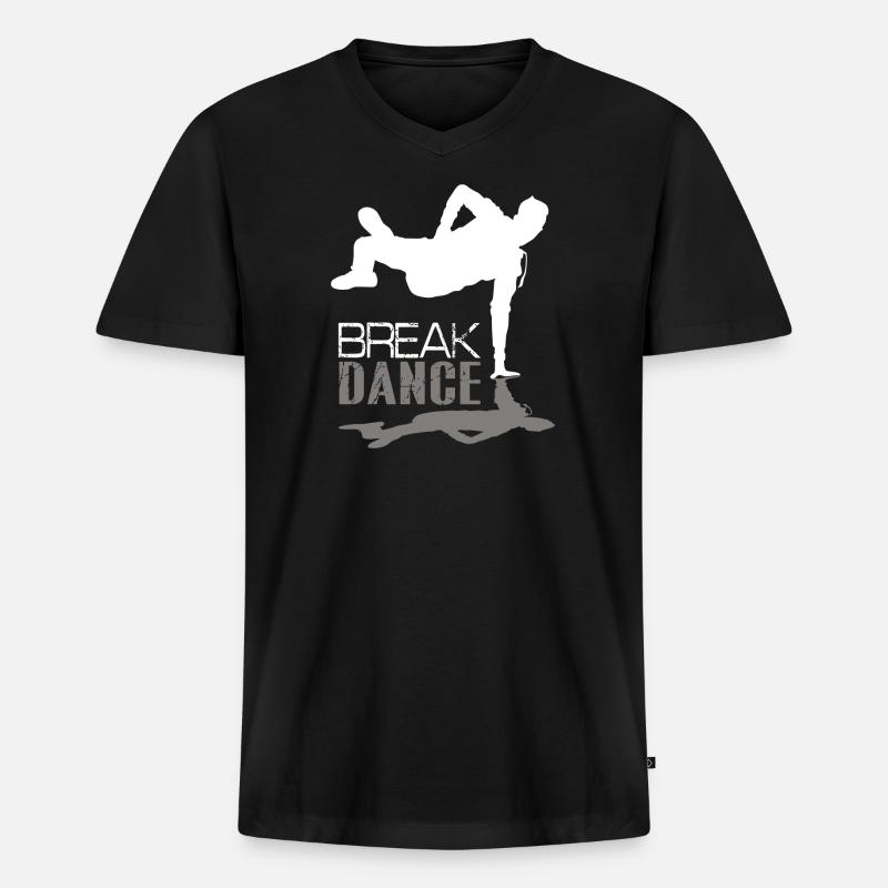 Breakdance - Männer Premium Bio T-Shirt mit V-Ausschnitt - Schwarz