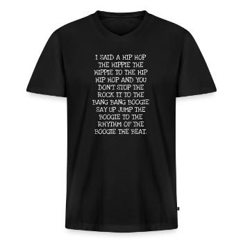 I Said A Hip Hop The Hippie The Hippie To The Hip - Männer Premium Bio T-Shirt mit V-Ausschnitt - Schwarz - Vorne - Nico (187cm)