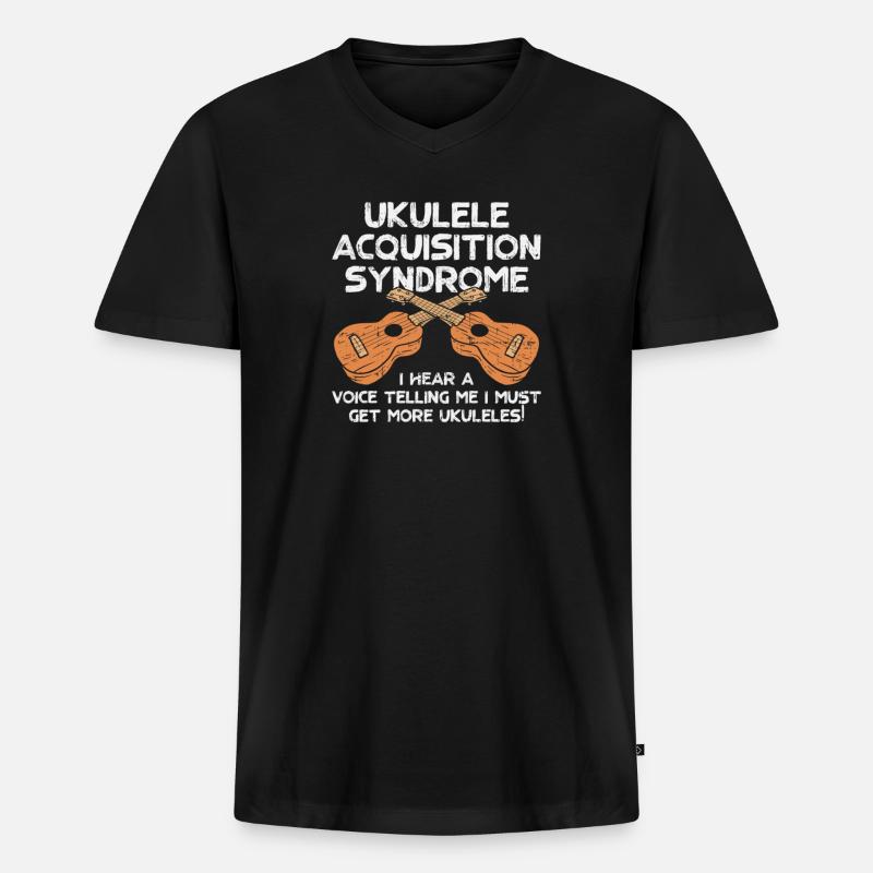Ukulelen-Akquisitionssyndrom - Männer Premium Bio T-Shirt mit V-Ausschnitt - Schwarz