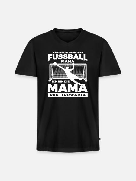 Mama des Torwarts Fußball - Männer Premium Bio T-Shirt mit V-Ausschnitt - Schwarz