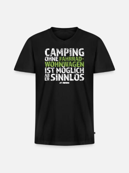 Fahrradwohnwagen - Männer Premium Bio T-Shirt mit V-Ausschnitt - Schwarz