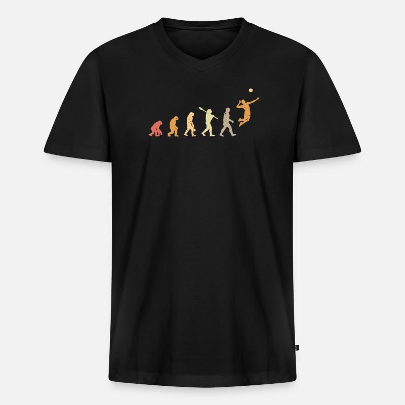 Cadeau d'évolution de volleyball - T-shirt encolure en V Premium bio Homme - noir