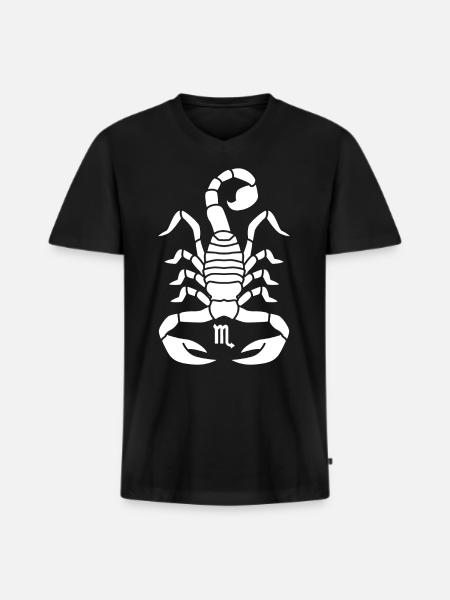 Skorpion Sternzeichen - Männer Premium Bio T-Shirt mit V-Ausschnitt - Schwarz