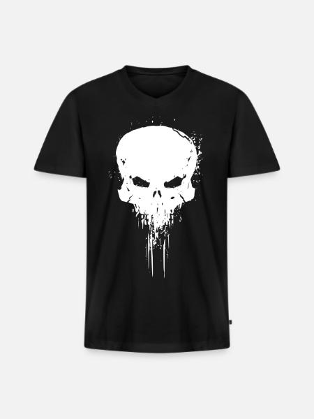 skull motif - Men's Premium Organic T-shirt with V-neck - black