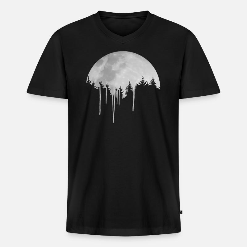 Paint Moon - Männer Premium Bio T-Shirt mit V-Ausschnitt - Schwarz