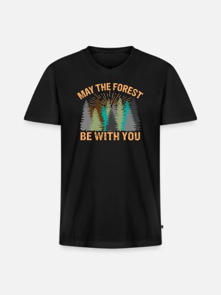 May the forest - Männer Premium Bio T-Shirt mit V-Ausschnitt - Schwarz