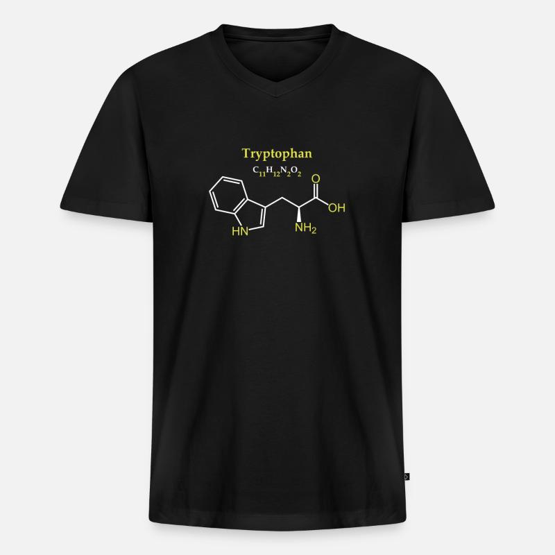 Tryptophan-Molekül - Männer Premium Bio T-Shirt mit V-Ausschnitt - Schwarz