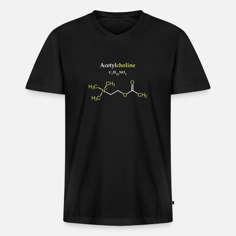 Acetylcholin-Molekül - Männer Premium Bio T-Shirt mit V-Ausschnitt - Schwarz
