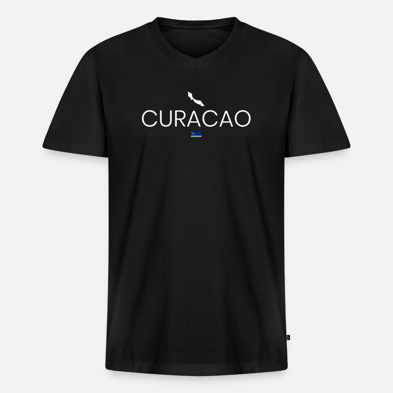Insel Curacao Urlaub - Männer Premium Bio T-Shirt mit V-Ausschnitt - Schwarz