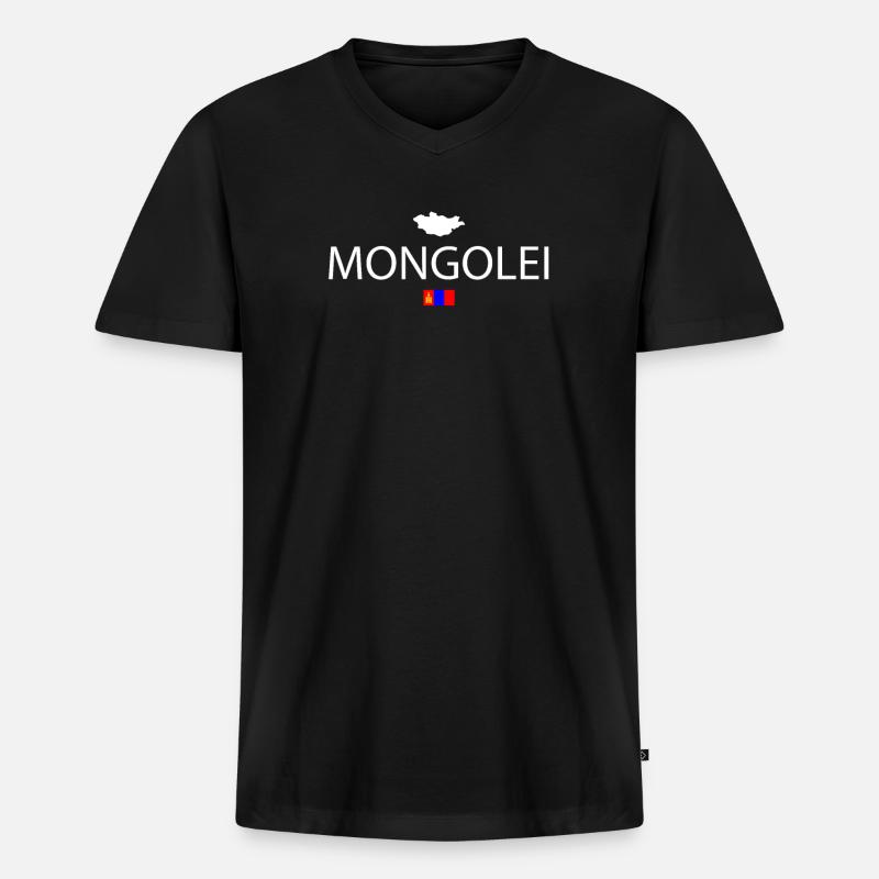 Mongolei Reise - Männer Premium Bio T-Shirt mit V-Ausschnitt - Schwarz