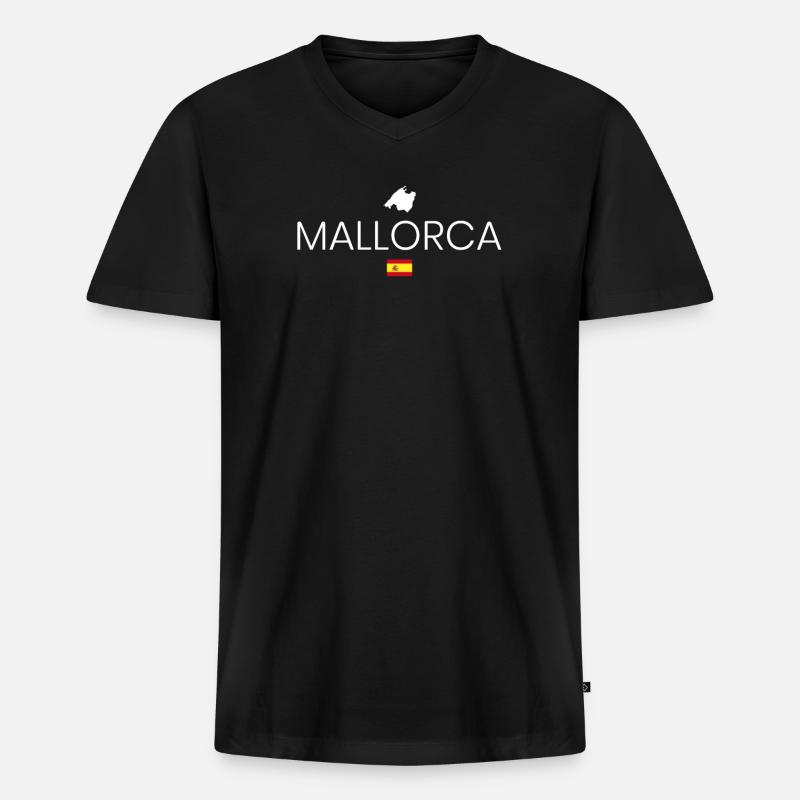 Mallorca Urlaub - Männer Premium Bio T-Shirt mit V-Ausschnitt - Schwarz