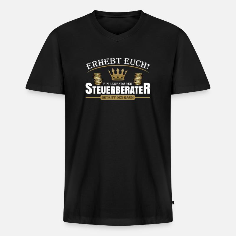 Steuerberater - Männer Premium Bio T-Shirt mit V-Ausschnitt - Schwarz