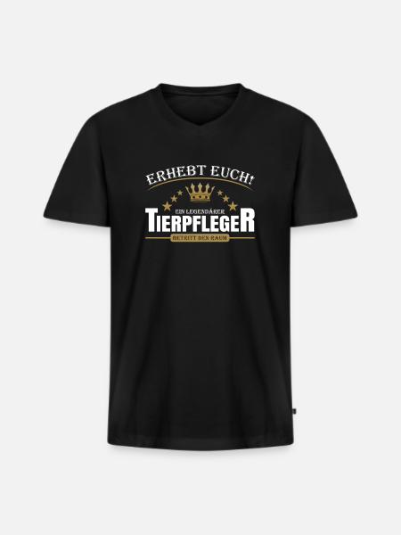 Tierpfleger - Männer Premium Bio T-Shirt mit V-Ausschnitt - Schwarz
