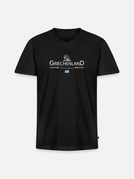Griechenland Klettern - Männer Premium Bio T-Shirt mit V-Ausschnitt - Schwarz