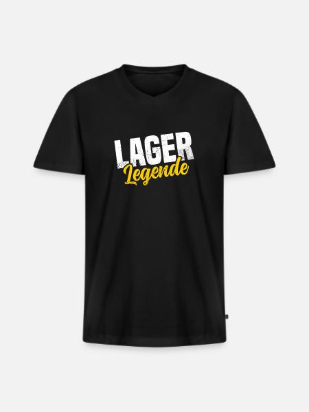 Lager Legende - Männer Premium Bio T-Shirt mit V-Ausschnitt - Schwarz