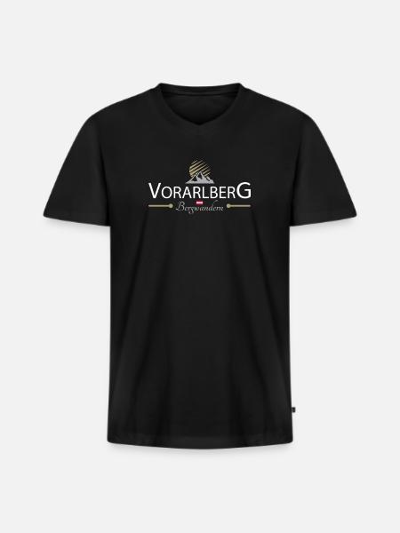 Vorarlberg Bergwandern - Männer Premium Bio T-Shirt mit V-Ausschnitt - Schwarz