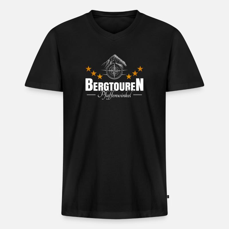 Bergtouren Pfaffenwinkel - Männer Premium Bio T-Shirt mit V-Ausschnitt - Schwarz