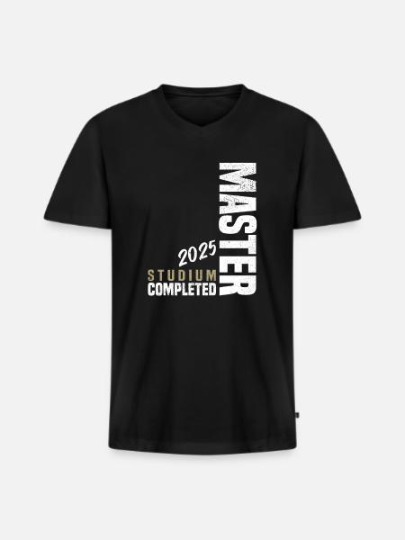Master Abschluss 2025 - Männer Premium Bio T-Shirt mit V-Ausschnitt - Schwarz