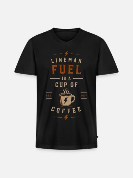 Elektriker Kaffee Energie Spannung - Männer Premium Bio T-Shirt mit V-Ausschnitt - Schwarz
