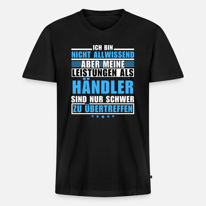 Unübertroffene Leistung als Händler - Männer Premium Bio T-Shirt mit V-Ausschnitt - Schwarz
