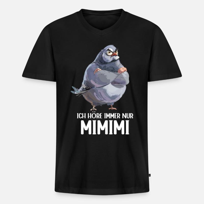 Taube Täubchen Vogel Taubenzüchter Mimimi - Männer Premium Bio T-Shirt mit V-Ausschnitt - Schwarz