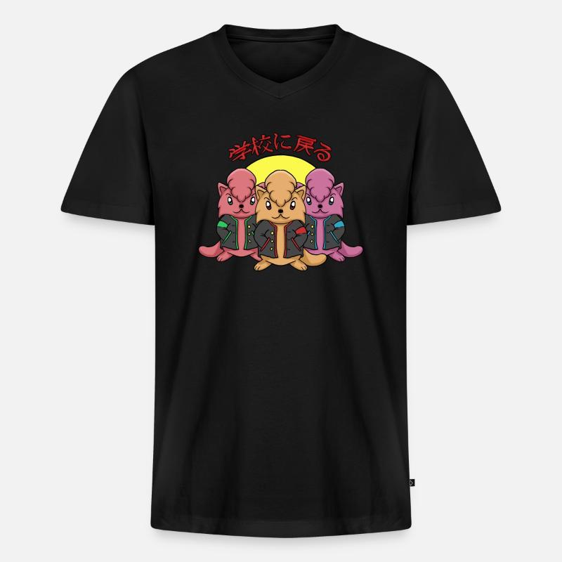 Zurück zur Schule, Jungs - Männer Premium Bio T-Shirt mit V-Ausschnitt - Schwarz