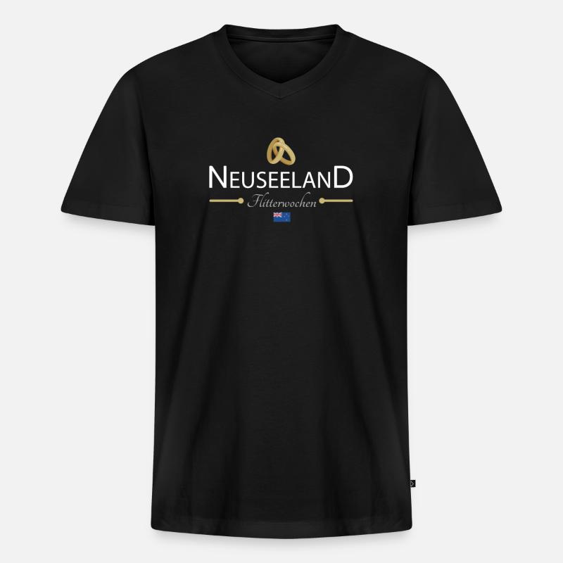 Flitterwochen Neuseeland - Männer Premium Bio T-Shirt mit V-Ausschnitt - Schwarz
