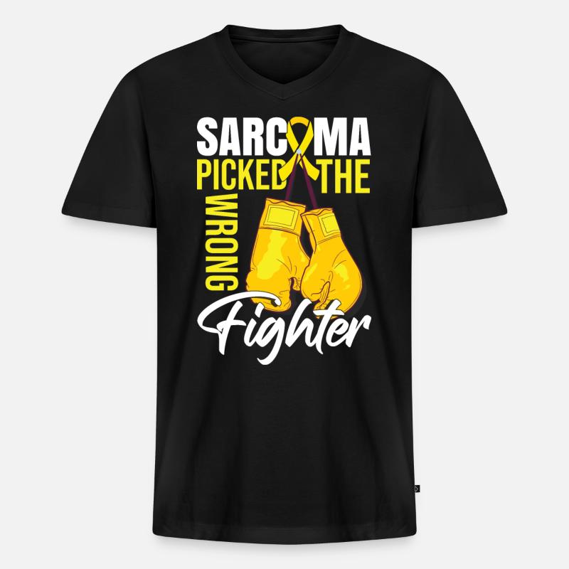 Sarkom wählte den falschen Kämpfer - Männer Premium Bio T-Shirt mit V-Ausschnitt - Schwarz