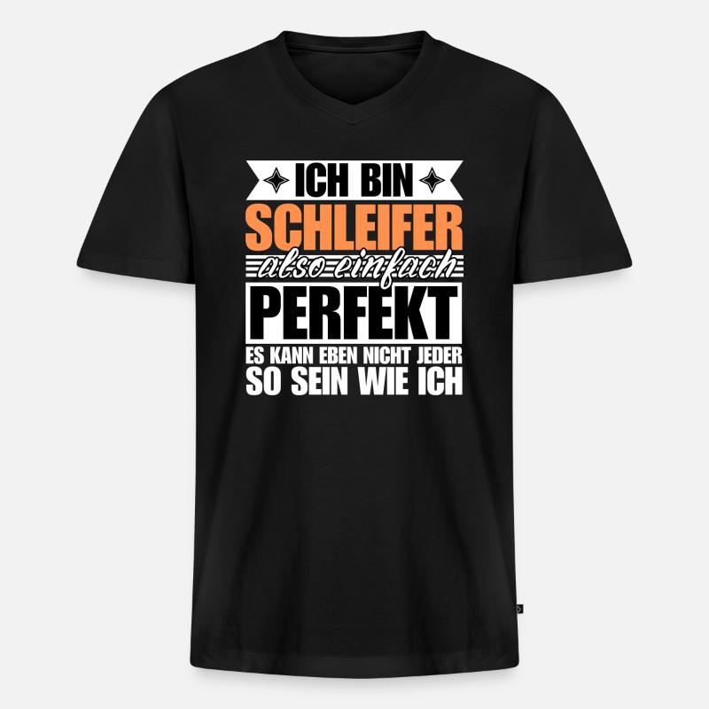 Perfekter Schleifer - Männer Premium Bio T-Shirt mit V-Ausschnitt - Schwarz
