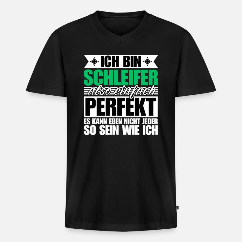 Perfekter Schleifer - Männer Premium Bio T-Shirt mit V-Ausschnitt - Schwarz