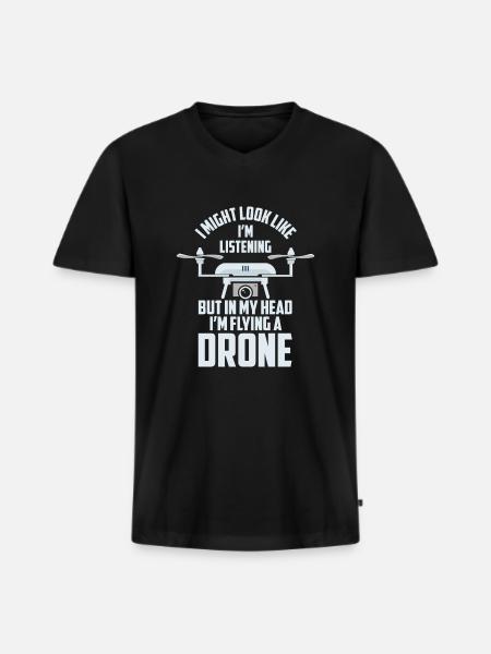 Drone Pilot - Men's Premium Organic T-shirt with V-neck - black