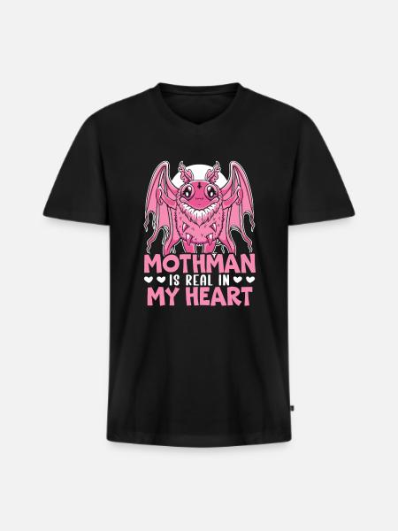 Mothman Lover Mythical Creature Cryptozoology - Men's Premium Organic T-shirt with V-neck - black