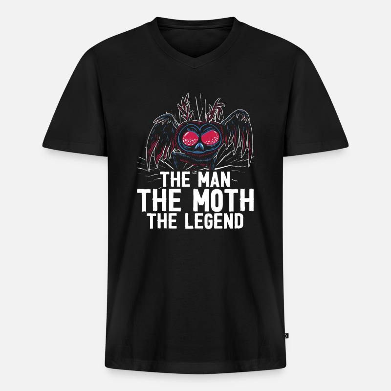 Mothman Lover Mythical Creature Cryptozoology - Männer Premium Bio T-Shirt mit V-Ausschnitt - Schwarz