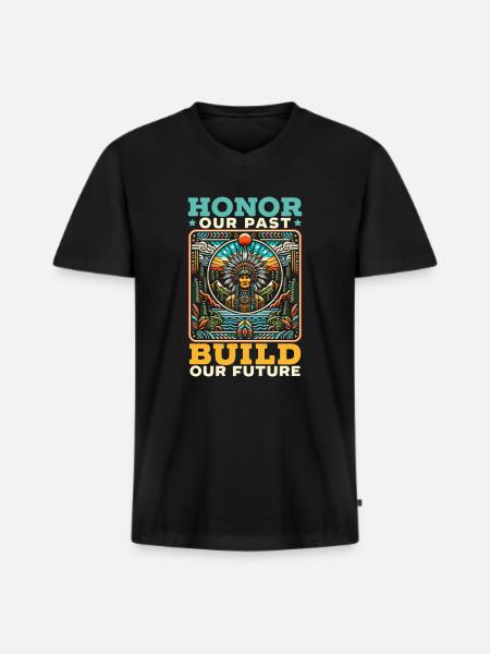 Indianischer Cherokee-apache-stamm Indianer - Männer Premium Bio T-Shirt mit V-Ausschnitt - Schwarz