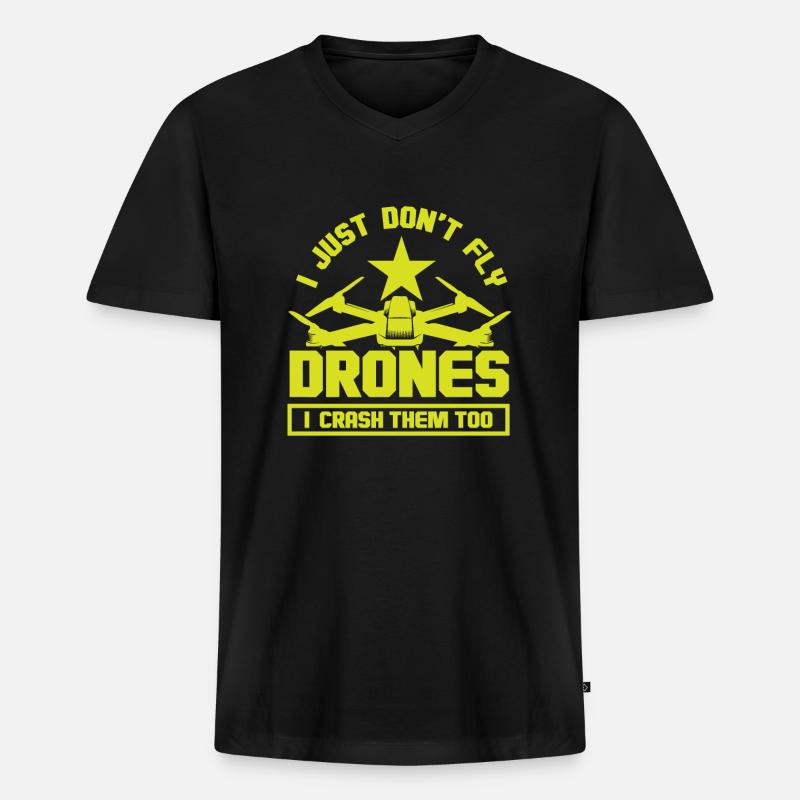 Fpv-drohnenpilot - Männer Premium Bio T-Shirt mit V-Ausschnitt - Schwarz