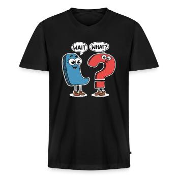 Grammaire Police Professeur d’anglais Orthographe - T-shirt encolure en V Premium bio Homme - noir - Devant - Nico (187cm)
