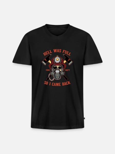 fire Department - Men's Premium Organic T-shirt with V-neck - black