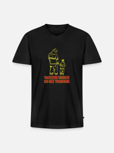 Feuerwehr - Männer Premium Bio T-Shirt mit V-Ausschnitt - Schwarz