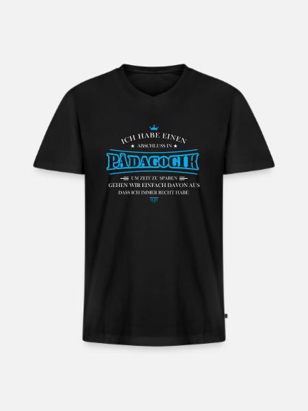 Pädagogik Shirt-Abschluss - Männer Premium Bio T-Shirt mit V-Ausschnitt - Schwarz