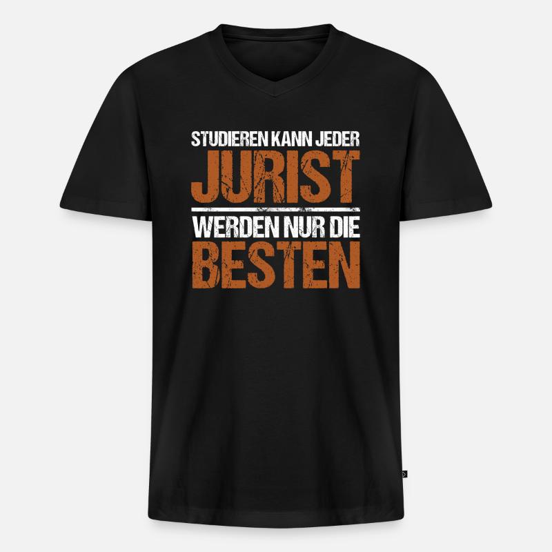 Studieren kann jeder - Jurist Edition - Männer Premium Bio T-Shirt mit V-Ausschnitt - Schwarz