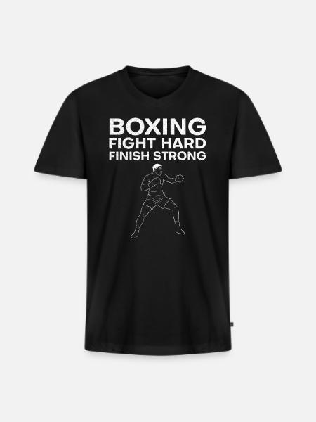 boxing - Men's Premium Organic T-shirt with V-neck - black